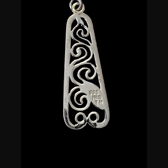 Int. Bullion & Metal Brokers 925 Sterling Swirl Cut Out Pattern 1.75" Earrings - Picture 5 of 7